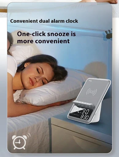 Title 1, Creative Clock Wireless Charging Bluetooth Spea...