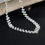 Luxe glanzende strass ketting set voor dames, perfect voor speciale gelegenheden, geeft een schitterende uitstraling aan elke outfit. — foto 5