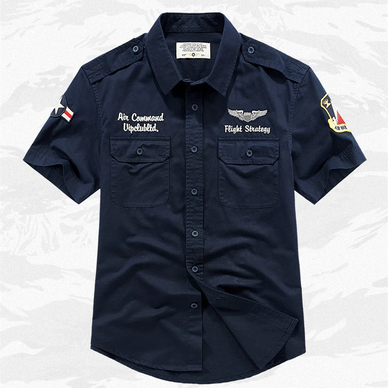 Title 1, Camisas bordadas vintage casuais masculinas. Co...