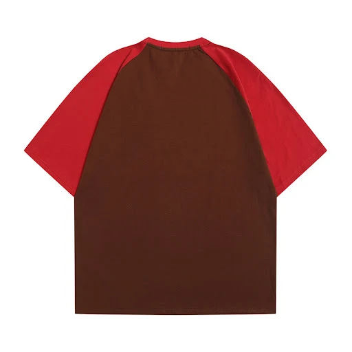 Title 4, Mens Color Contrast Patchwork Raglan T-shirt C...