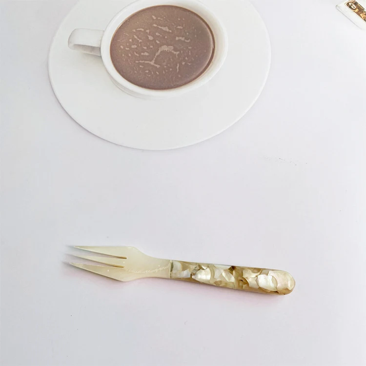 Title 1, Shell Fragmented Flower Spoon And Fork, inlaid ...