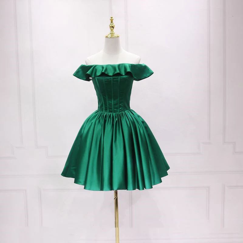 Vestido de noite fashion com um ombro só, mangas com babados e design simples. Perfeito para eventos especiais, elegante e confortável para mulheres. — foto 2