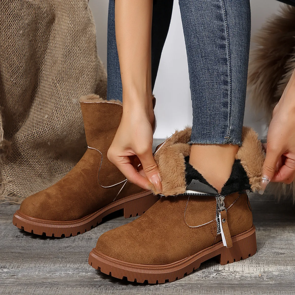 Title 21, Womens Trendy Winter Snow Boots New Short Sued...