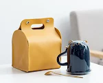 Caneca de Cura Criativa com Tampa Cerâmica Casal Água Gata Menina Desfrute de sua bebida favorita com esta caneca que inspira tranquilidade e criatividade. — foto 11