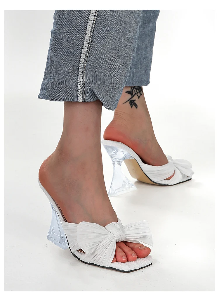 Title 18, Plus Size High Shaped Heel Satin Sandals, eleva...