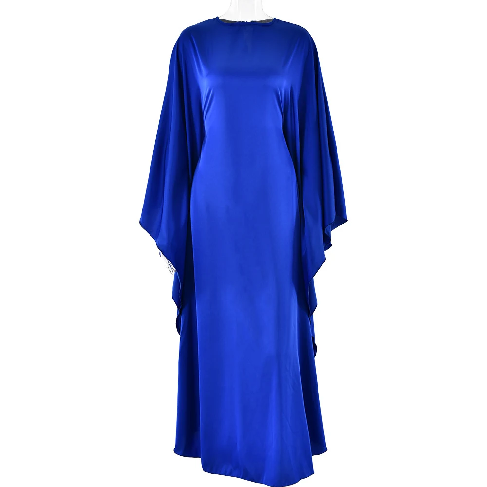 New Round Neck Satin Batwing Sleeve Loose Dress, a comfortable and stylish choice, perfect for everyday wear and special — photo 3