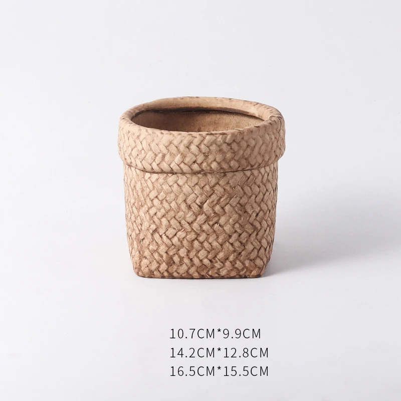 Vaso de Flores Nórdico Cerâmica Saco Antigo Redondo Fofo Simples Literário Personalidade Interior para Plantas e Decoração — foto 10