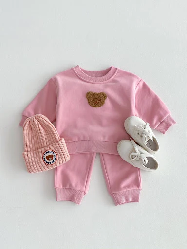 Title 10, Long Sleeve Bear Pullover Sweater Suit for babi...