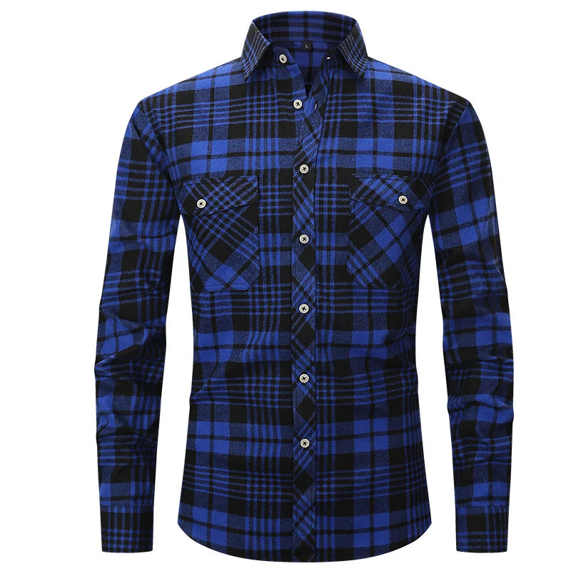 Large size slim fit long sleeve shirt for men, offering a modern and stylish look, perfect for both casual and smart-cas — photo 14