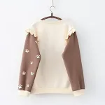 Dames Cartoon Beren Geborduurde Fleece gevoerde Dikke Trui Crew Neck Top, warm en comfortabel voor de winter, perfect voor dagelijks gebruik. — foto 5