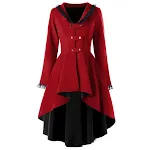 Cappotto retrò lungo con orlo irregolare, perfetto per uno stile unico ed elegante. Ideale per un look alla moda e sofisticato. — foto 2