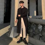 Men's casual mid-length double-breasted loose coat for comfortable style. Perfect for everyday wear, offering a relaxed — photo 6
