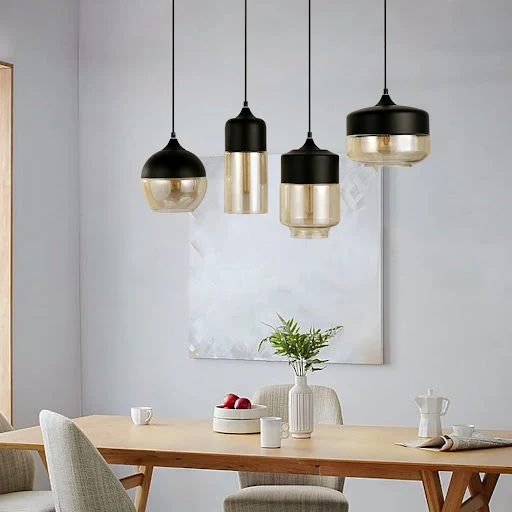 Title 4, Black Amber Transparent Glass Chandelier. Sophi...