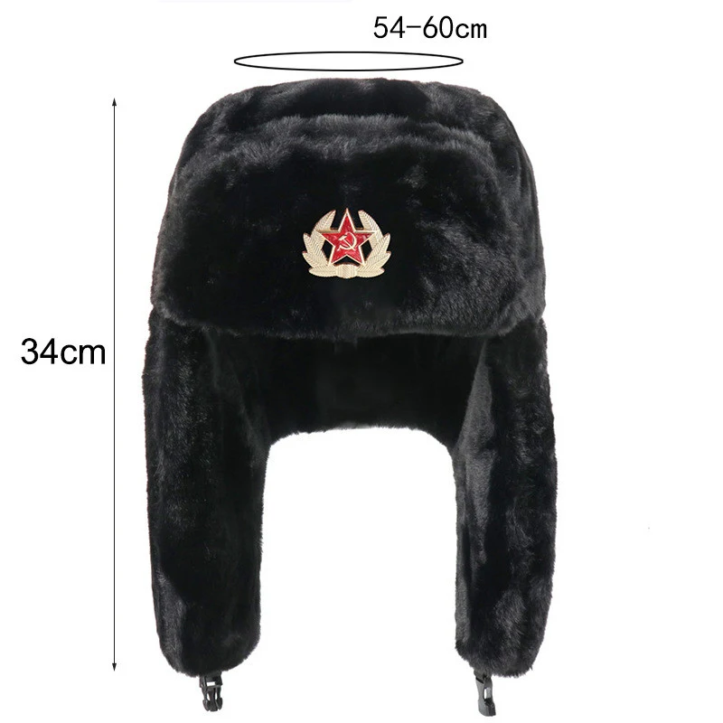 Title 1, Mens And Womens Rabbit Fur Outdoor Hat Ear Pr...