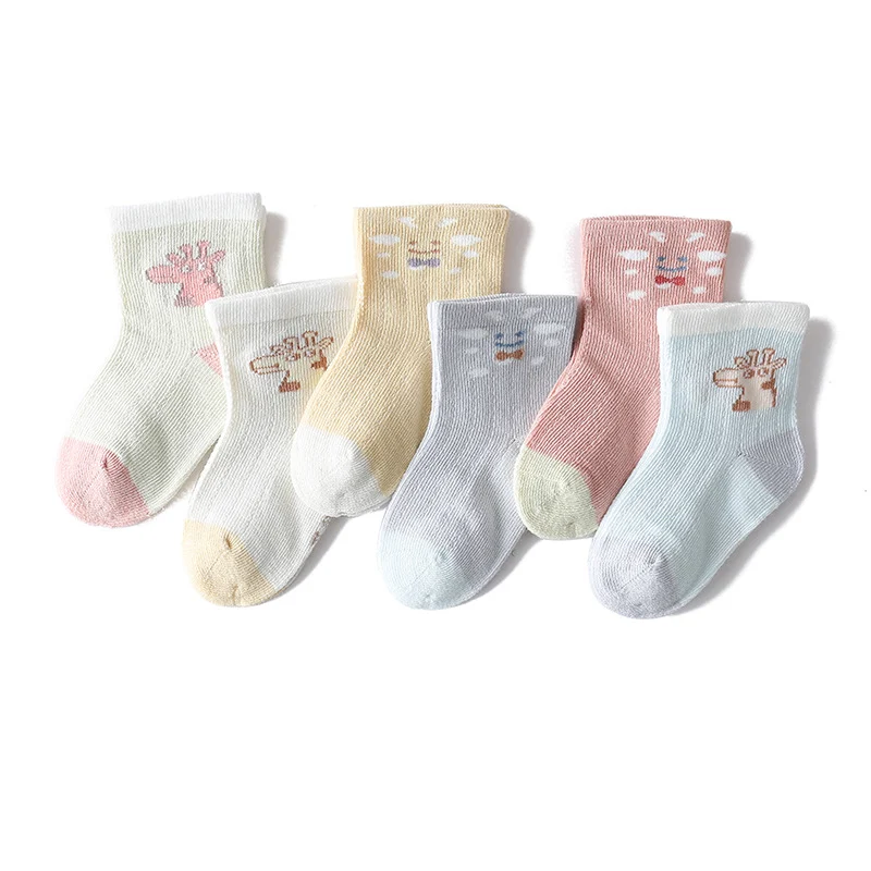 Title 3, Thin cotton baby socks with sweet cartoon desig...
