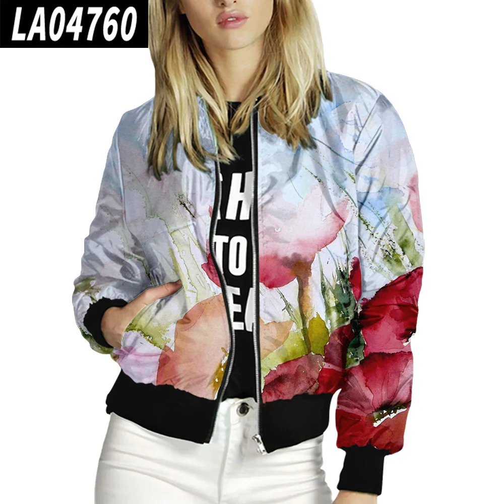 Damen Baseballjacke mit Stehkragen und Blumenmuster. Perfekt für einen lässigen und modischen Look. Bietet Komfort und einzigartigen Stil. — foto 4