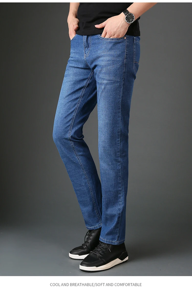 Men's straight-leg slim-fit jeans for a modern look. Comfortable and stylish denim pants, perfect for everyday wear or a — photo 6