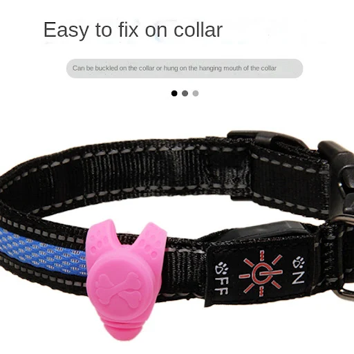 LED Light Silicone Luminous Puppy Cat Dog Pendant for Collar Drawstring Anti-lost Walking Pet Accessories Supplies Dog B — photo 5
