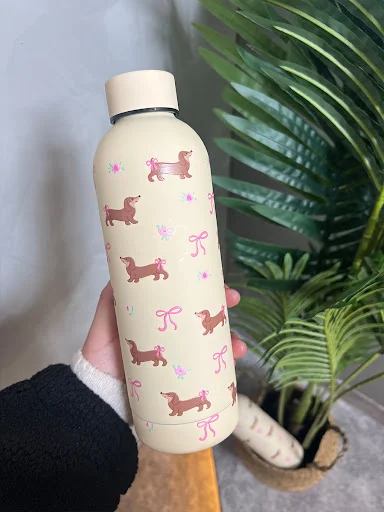 Title 7, Floral Sausage Dog Large Capacity Vacuum Cup Po...
