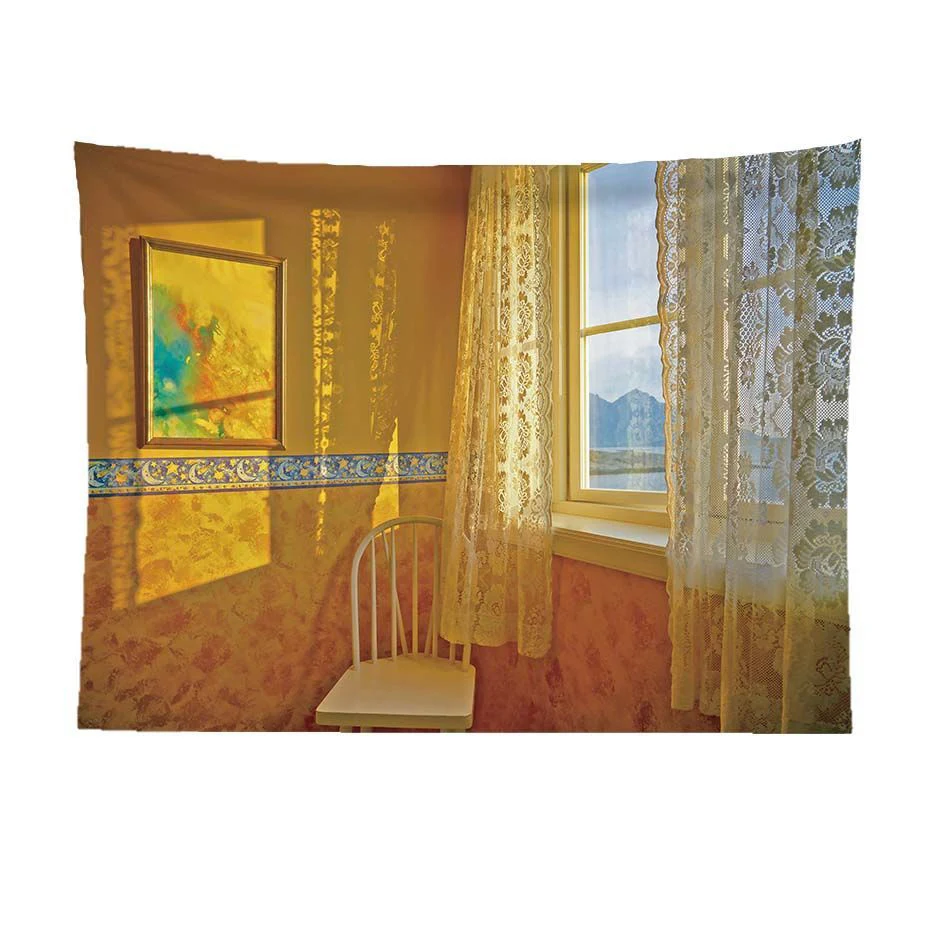 Title 9, False Window Window Scenery Background Cloth, c...