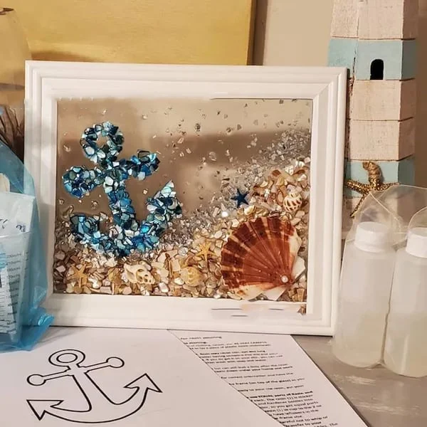 Title 2, Sea Glass Art Home Decoration DIY Photo Frame C...