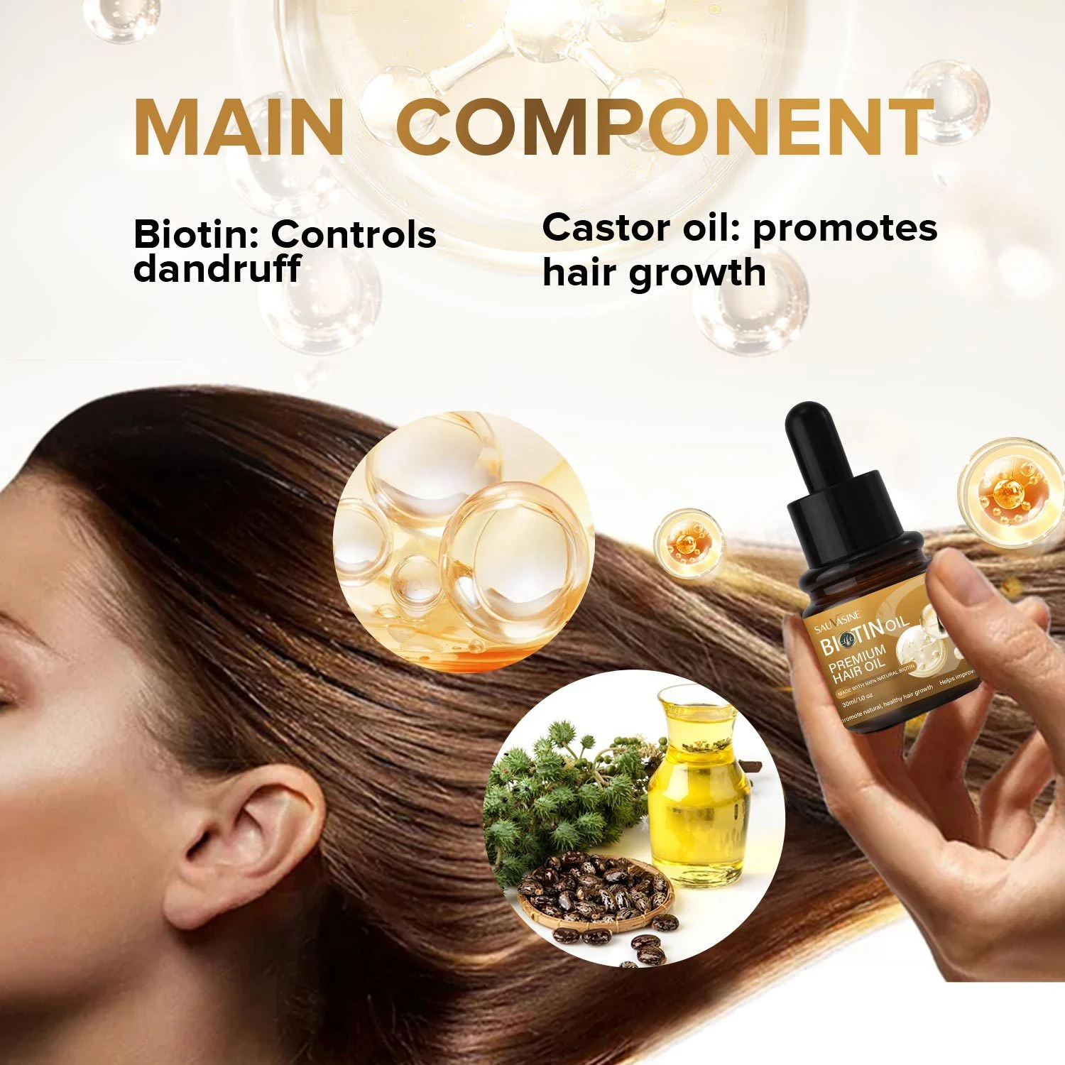 Title 7, Óleo Capilar de Biotina 30ml Hidratante Reparad...
