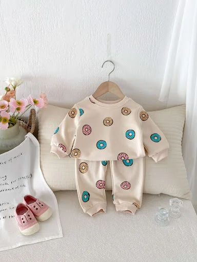 Title 7, Conjunto Bebê Menina, blusa manga longa com est...