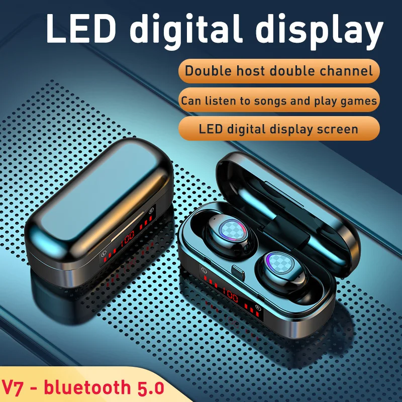 Title 1, M7 Button Bluetooth Headset Digital Display Bin...