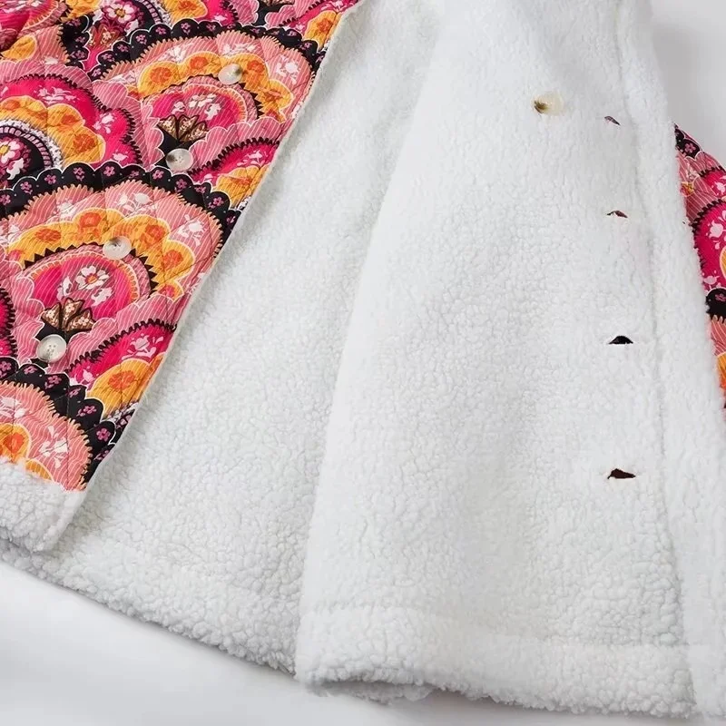 Title 10, Womens Lamb Wool Printing Cotton Jacket, warm ...
