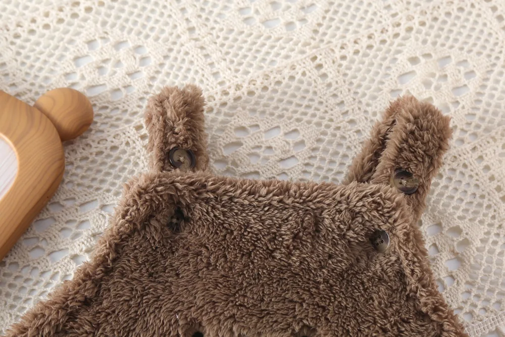 Title 7, Macacão infantil de inverno com alças de urso f...