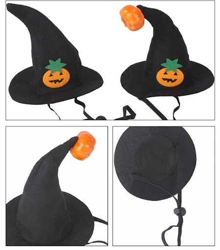 Title 3, Cat Halloween Hat Pumpkin Smiling Face Headgear...