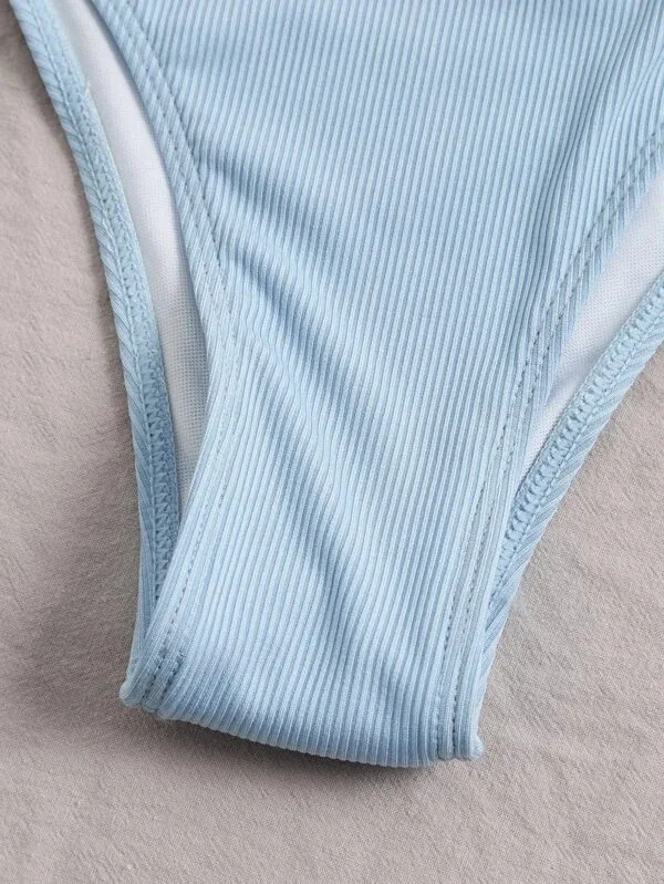 Title 7, Triangle One-piece Bikini Hollow Out Vacation S...