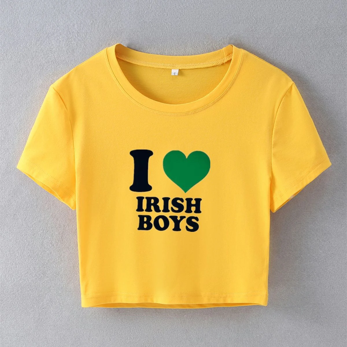 Street Style hipster I Love IRISH BOYS kort slim-fit T-shirt met korte mouwen — foto 9