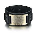 Antique Bronze Black Leather