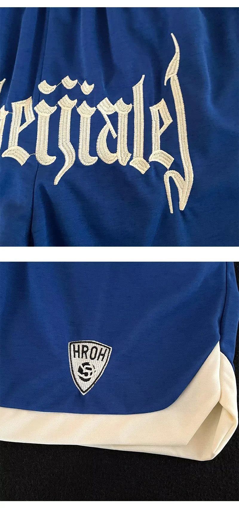 Title 5, Amerikaanse basketbalshorts met geborduurde let...