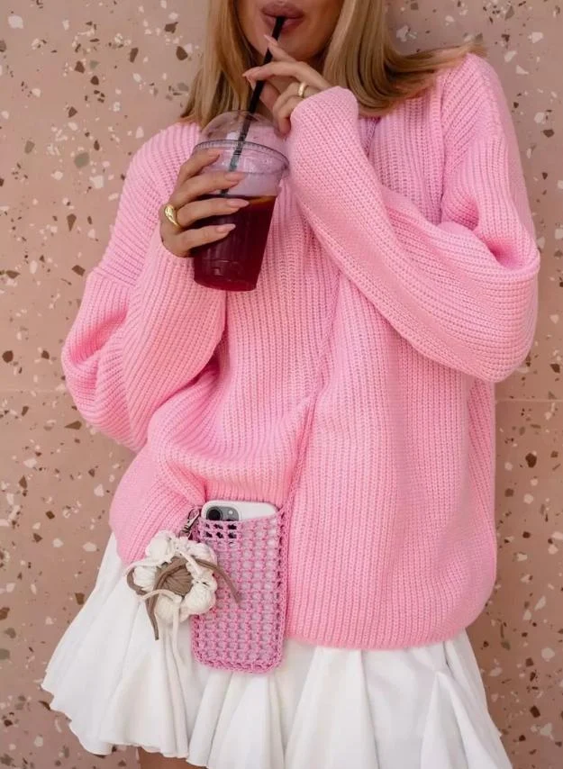 Title 8, Womens Sweater Round Neck Pullover Loose Fitti...