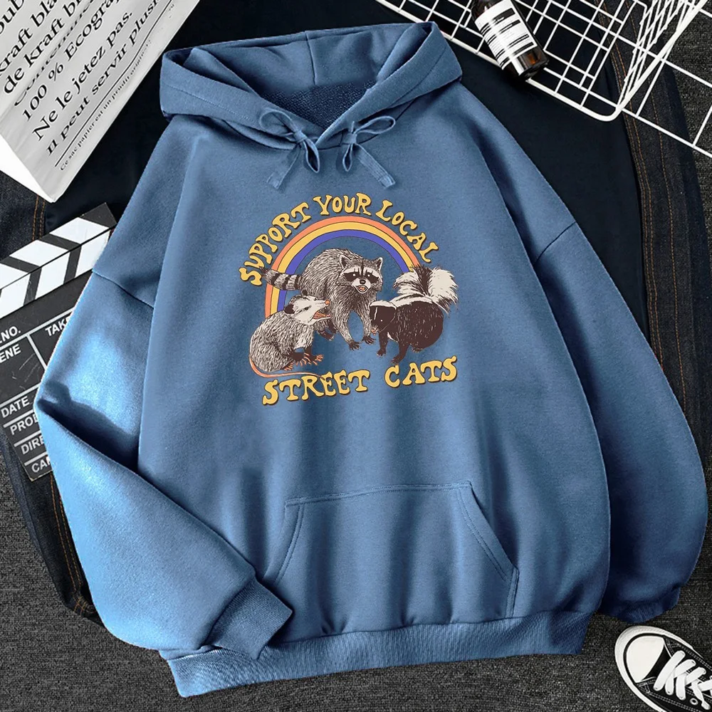 Damen Hoodie mit Stray Cat Cartoon Print, kuschelig und stylisch, perfekt für den Alltag, ein bequemer Begleiter. — foto 4