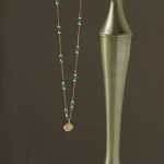 Colar de concha pequena Lvzhu artesanal, aço titânio banhado a ouro 18K, corrente de clavícula delicada, acessório elegante para mulheres, presente perfeito. — foto 9