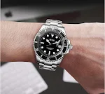 Relógio masculino com lupa e calendário, ideal para fácil leitura da hora e data. Design elegante e funcional. Visibilidade superior. — foto 1