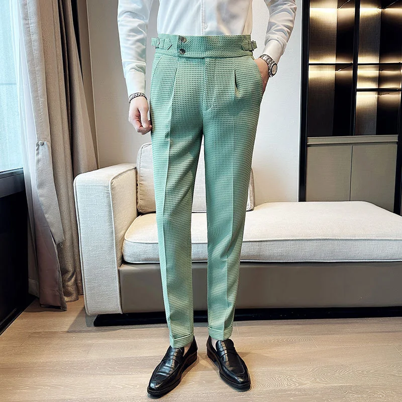 British Naples Waffle Pineapple Suit Pants, perfect for a refined look. Comfortable, stylish, and versatile for any occa — photo 10