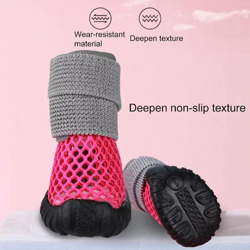 4Pcs New Pet Summer Hollow Puppy Dog Teddy Shoes Breathable Mesh Small Dogs Dog Shoes For Small Dogs Dog Boots Cat Shoes — photo 4