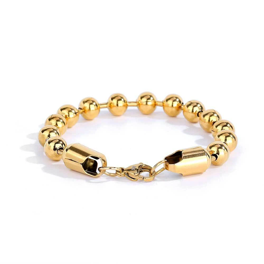 Title 8, 8mm RVS Glazen Kralenketting Ketting Armband Ti...