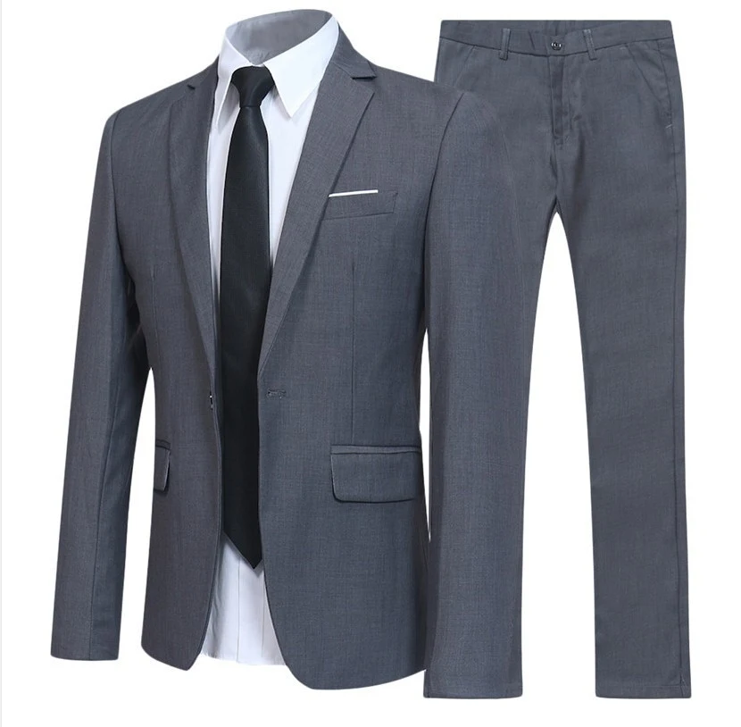 Terno coreano masculino de duas peças com corte ocidental. Combine sofisticação e estilo! Perfeito para eventos formais e causar uma ótima impressão. — foto 6