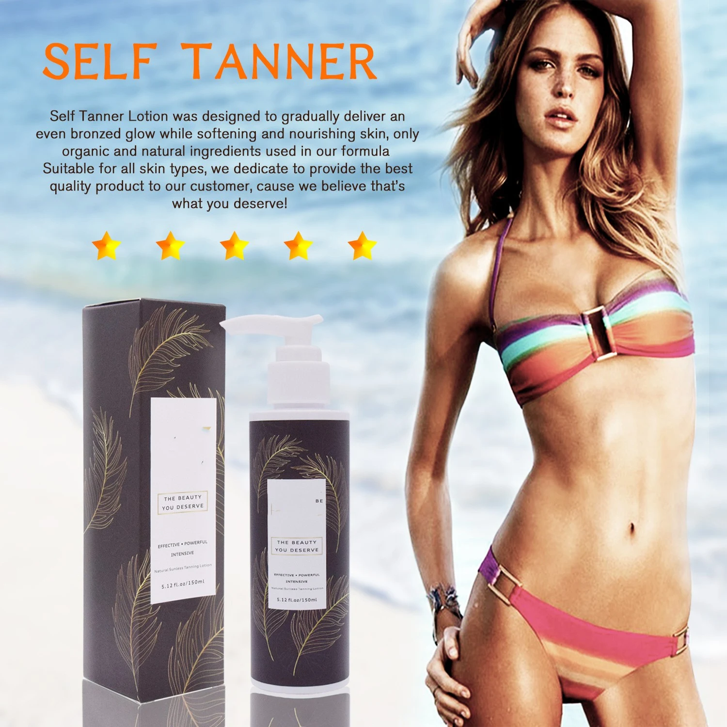 Leite Corporal Bronzeador Natural para um bronzeado perfeito. Bronzeado gradual e hidratação para uma pele macia, com cor e brilho natural. — foto 2
