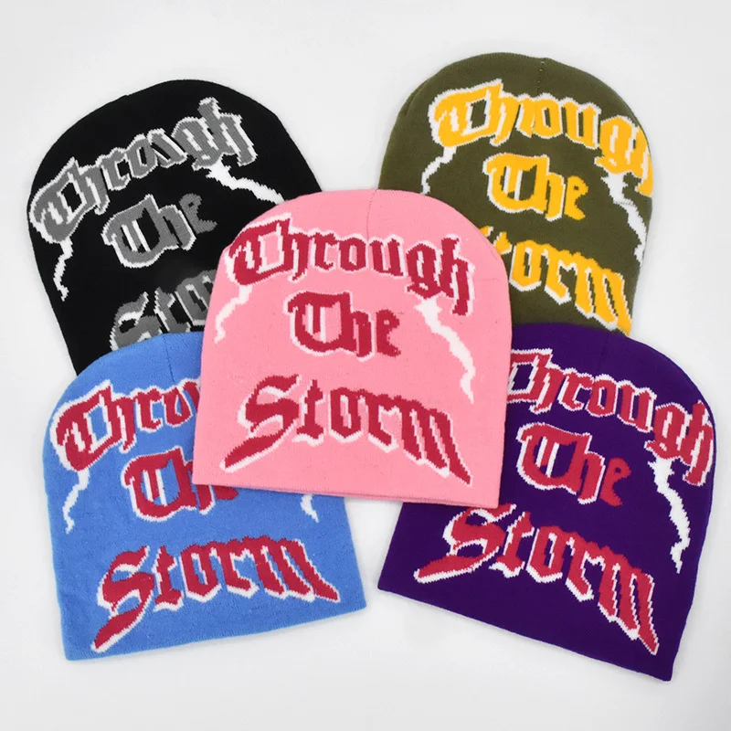 Title 5, Gorro de lã tricotado com letras quentes para o...
