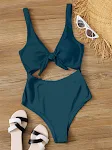 Colorblock Chest Knotted One Piece Swimsuit or Two Piece Bikini perfect for a flattering fit, stylish look, and comforta — photo 11