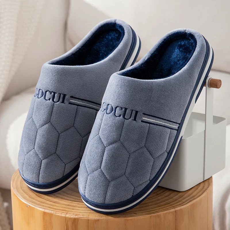 Men's Cotton Slippers Plus-sized Home Warm Platform, providing superior comfort and warmth for relaxing at home. — photo 6