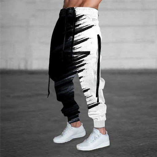 Title 5, Mens Printed Solid Color Casual Pants, providi...