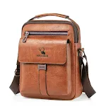 Bolsa Mensageiro Pu Masculina Retrô Tendência Design Moderno e Funcional Ideal para o Dia a Dia e Trabalho Confortável com Alça Ajustável — foto 2
