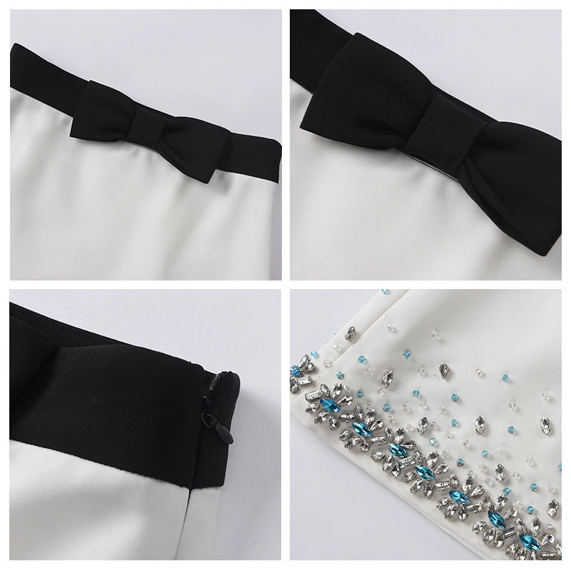 Title 2, Saia A-line com detalhes de diamante e estilo c...